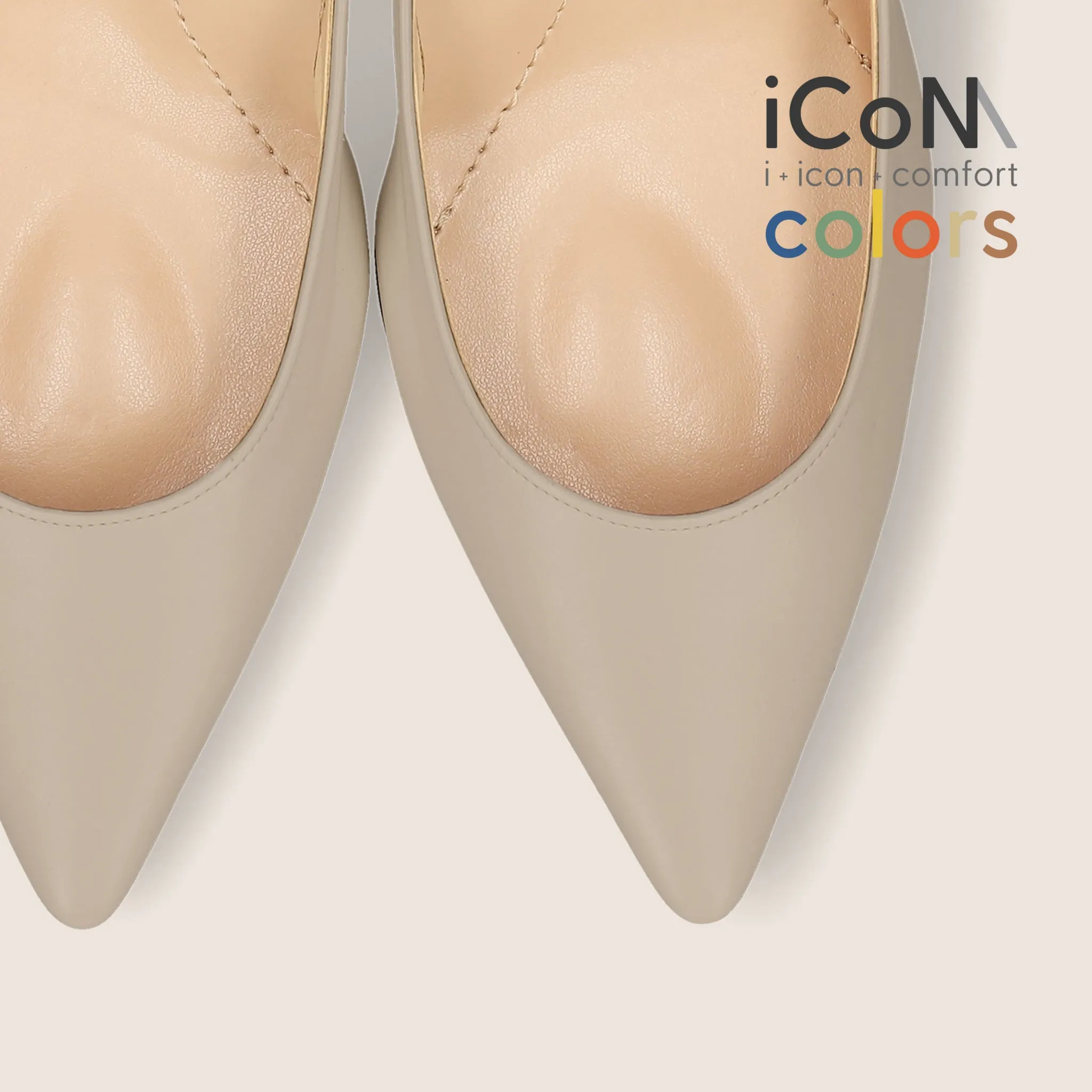10% OFF: 2024SS: iCoN COLORS: Pointed Toe Smooth Pumps (C76533) Greige