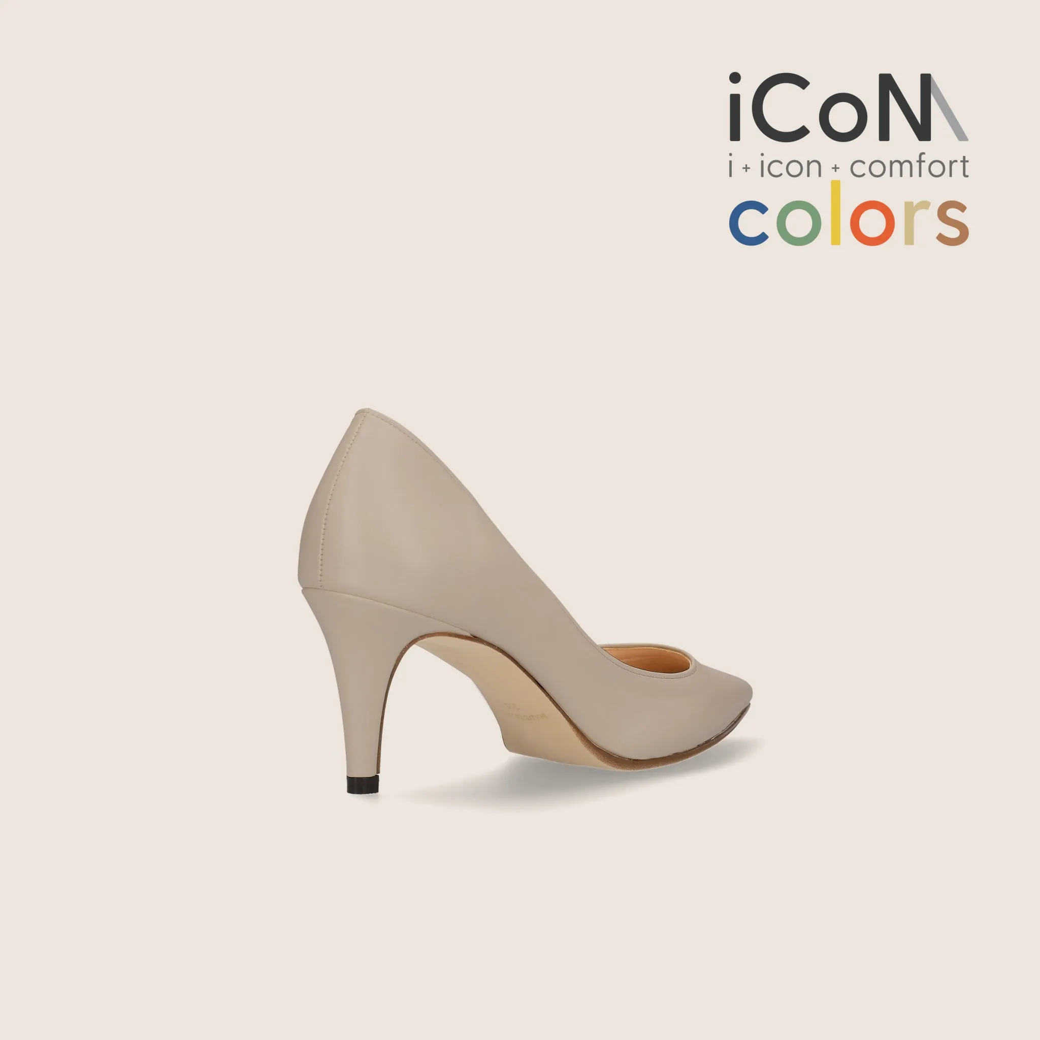 10% OFF: 2024SS: iCoN COLORS: Pointed Toe Smooth Pumps (C76533) Greige