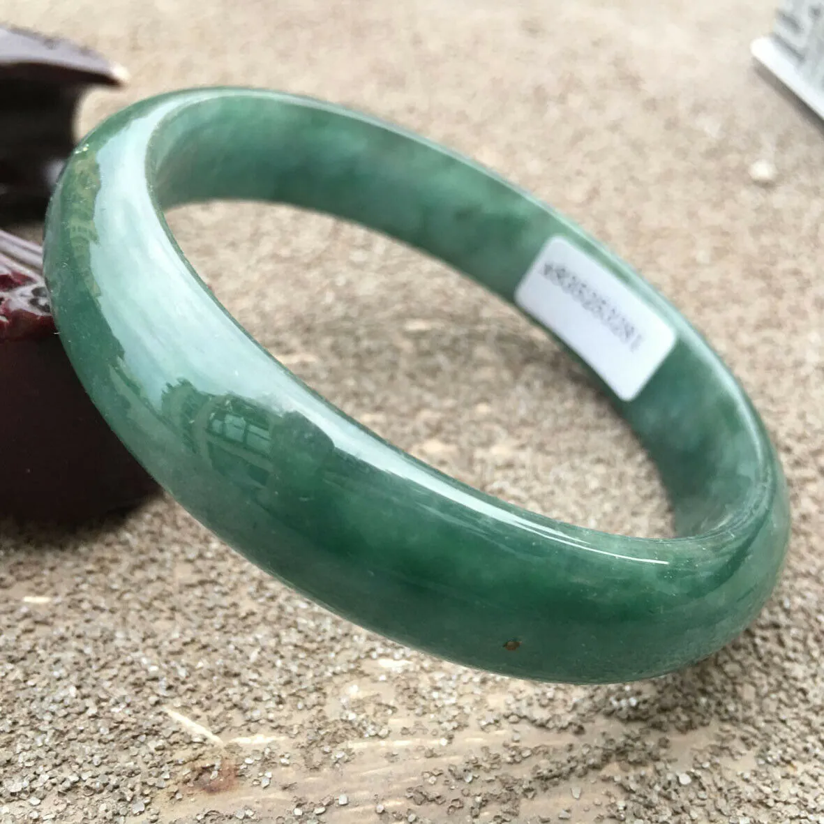 10% OFF- 58/59/60mm Certified Natural Oily Green Jadeite Emerald A*Jade HandCarved Lucky Bracelet Bangle x3281