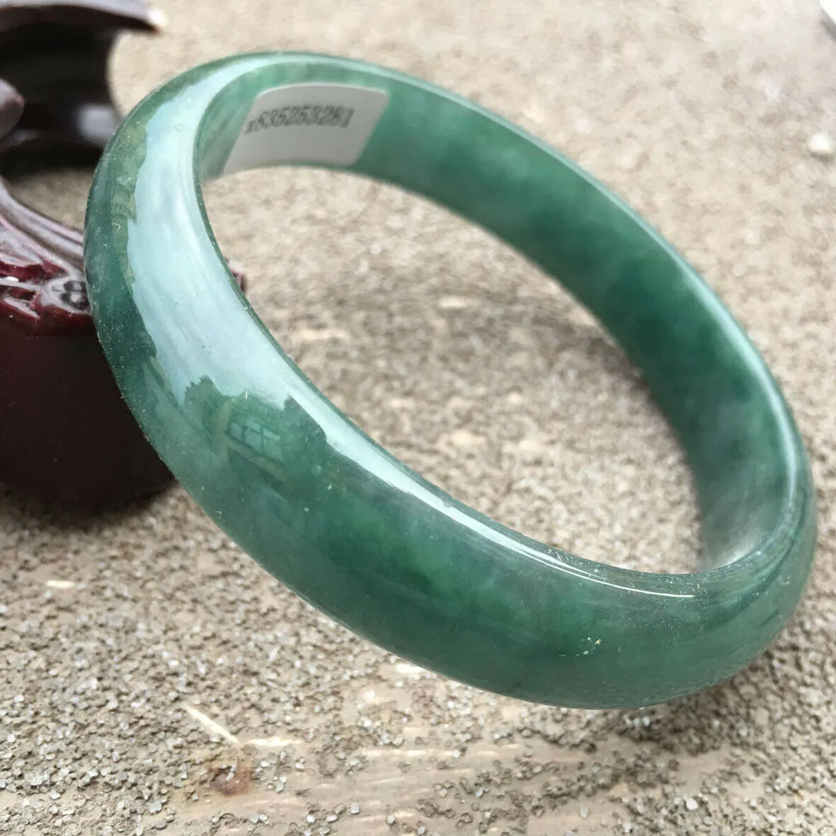 10% OFF- 58/59/60mm Certified Natural Oily Green Jadeite Emerald A*Jade HandCarved Lucky Bracelet Bangle x3281