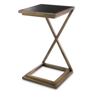 115960 - Side Table Cross vintage brass finish
