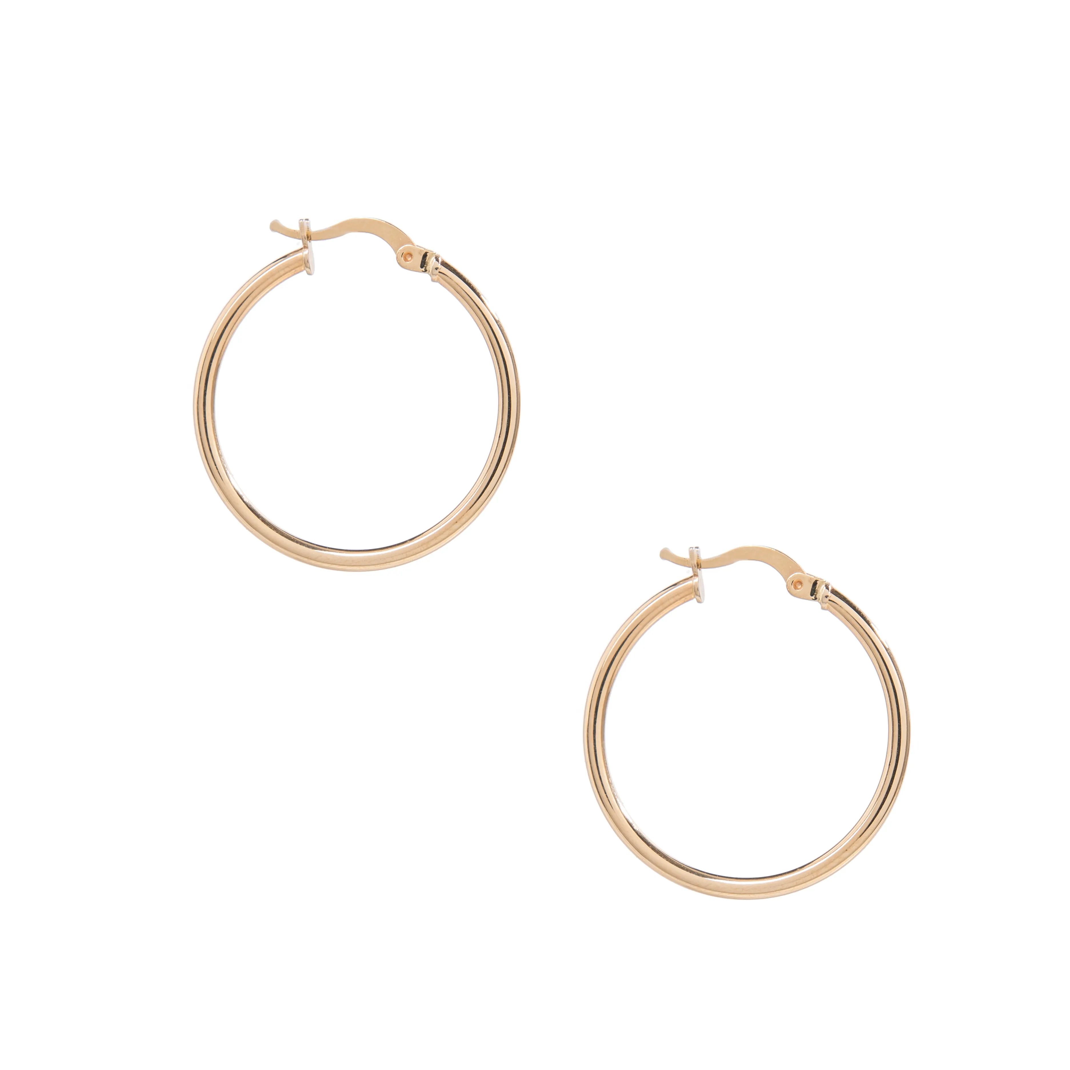 14k Solid Gold Thin Hoops (large)