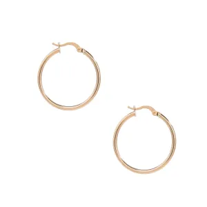 14k Solid Gold Thin Hoops (large)