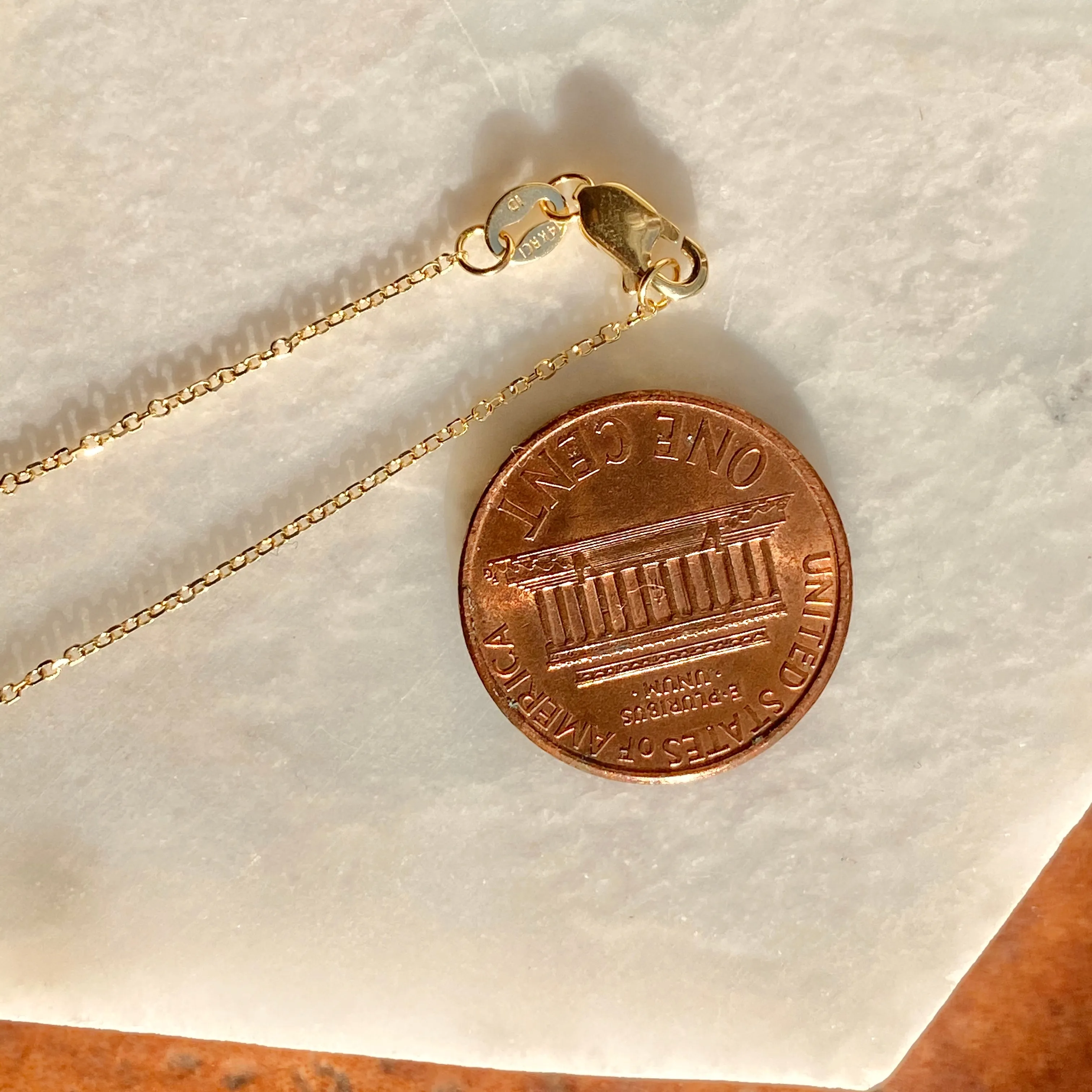 14KT Yellow Gold Detailed Feather Pendant Chain Necklace