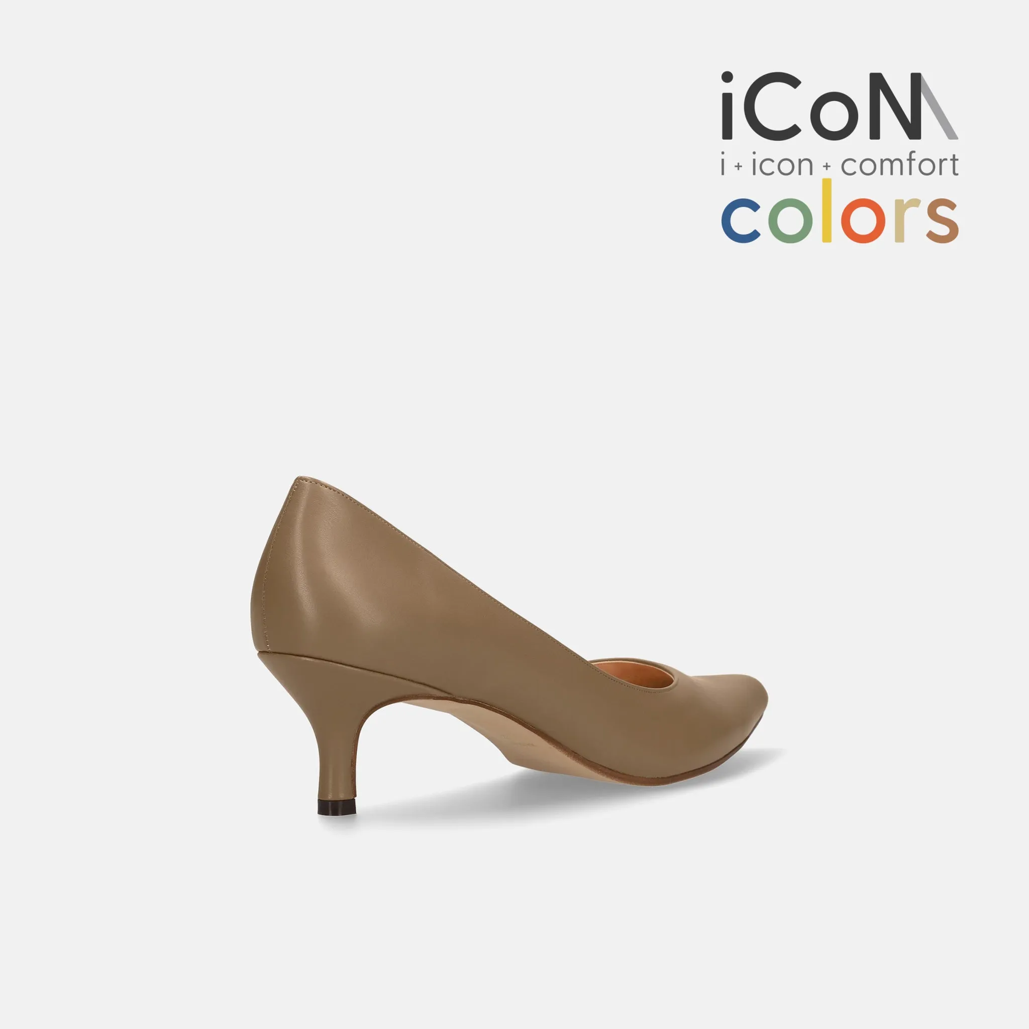 15% OFF: iCoN COLORS: Pointed Toe Smooth Pumps (C57173) Dark Greyge
