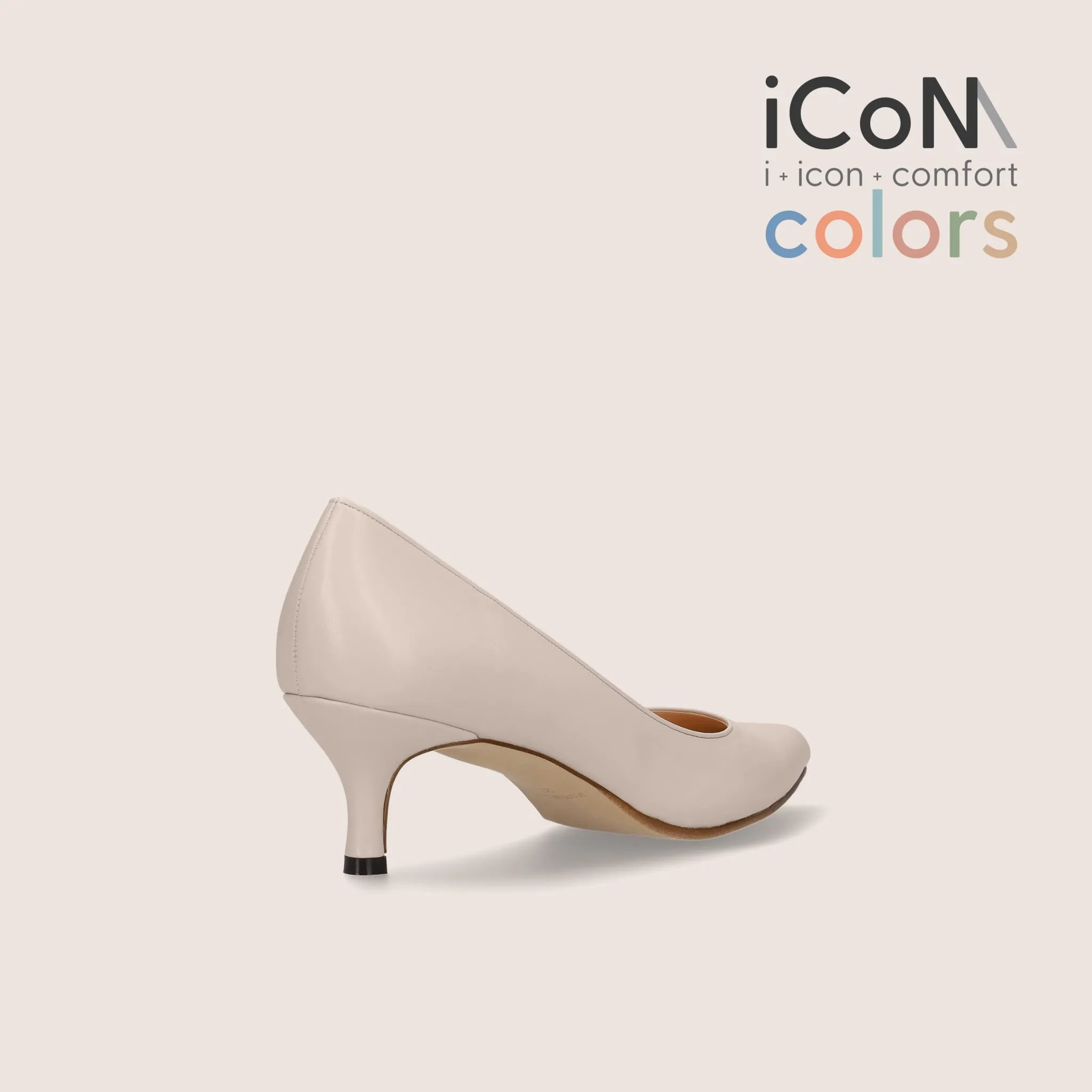 15% OFF: iCoN COLORS: Pointed Toe Smooth Pumps (C57173) Grayish Beige