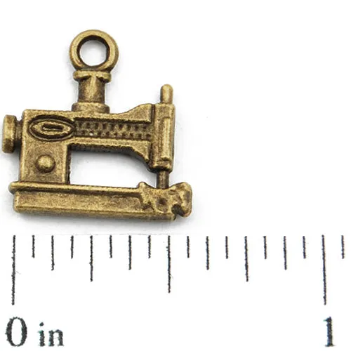 15*14mm Vintage antique bronze Zinc alloy Charms,sewing machine,sold 200 pcs per pkg