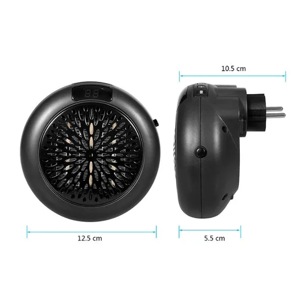 900W Portable Electric Wall Outlet Warm Space Fan Heater