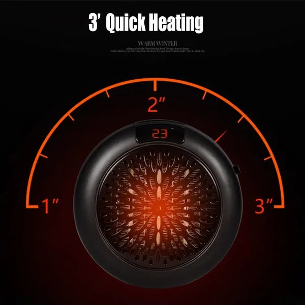 900W Portable Electric Wall Outlet Warm Space Fan Heater