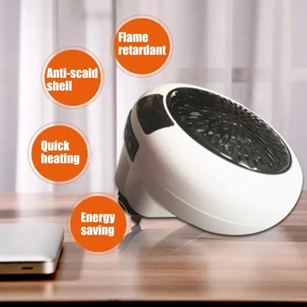 900W Portable Electric Wall Outlet Warm Space Fan Heater