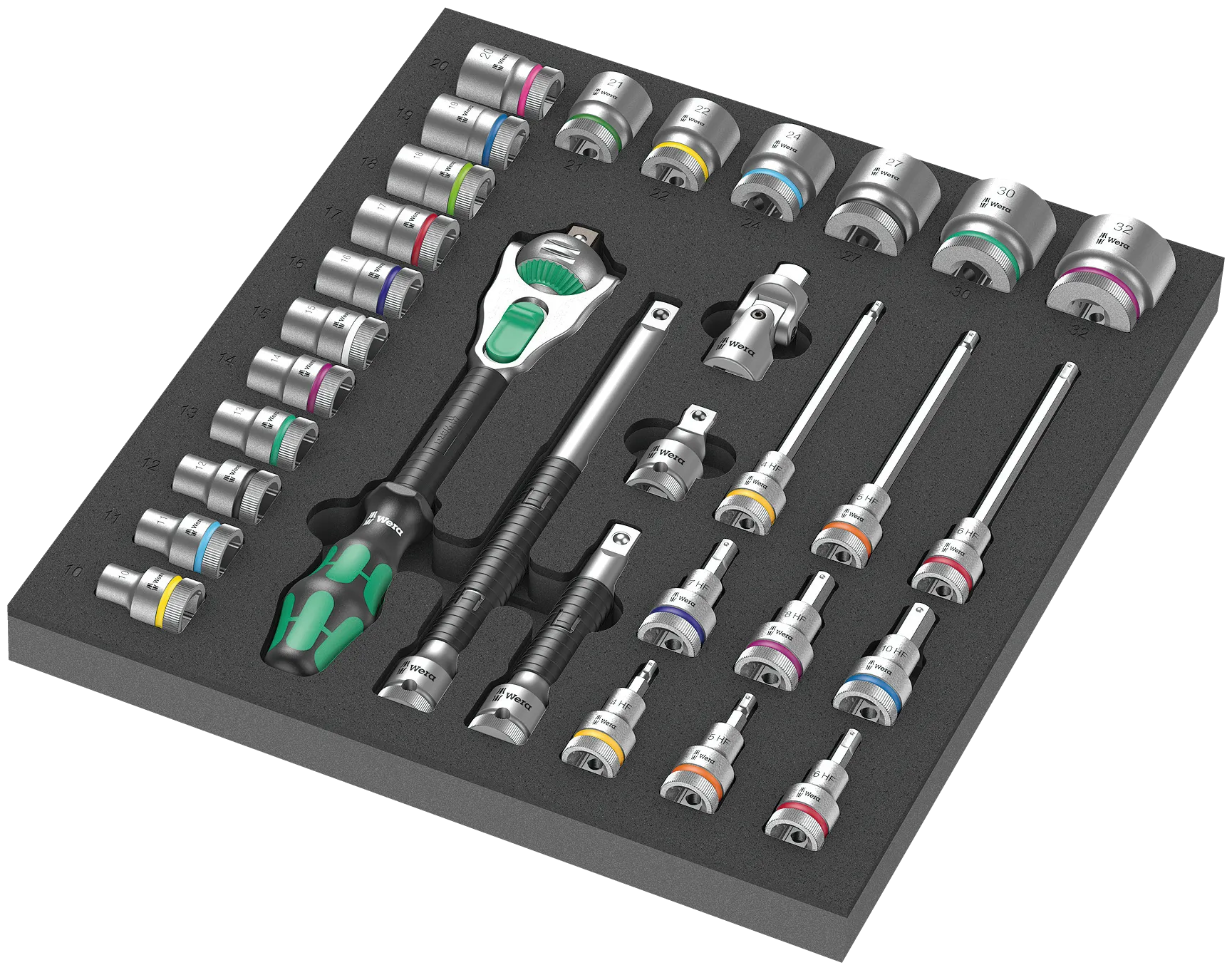 9722 Foam insert 8000 C Zyklop 1/2" ratchet set 1, 31 pieces - 05150112001