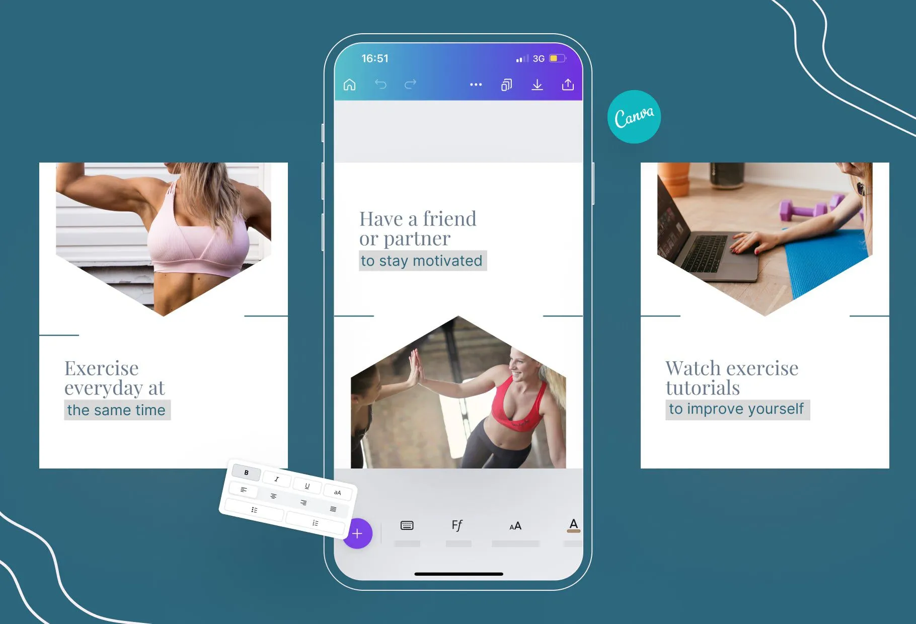 Abigail Fitness 6-Page Carousel Canva Template