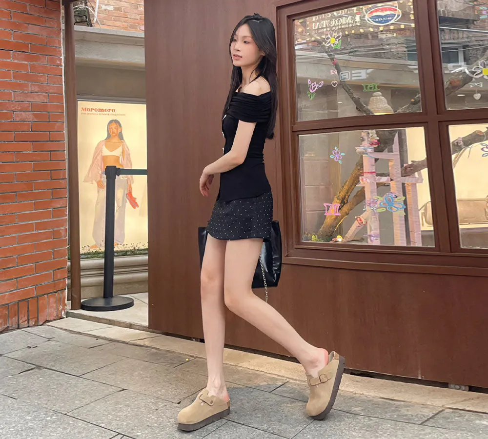 Adjustable Buckled Straps Slip-on Platform Sandal Slides Brooklyn