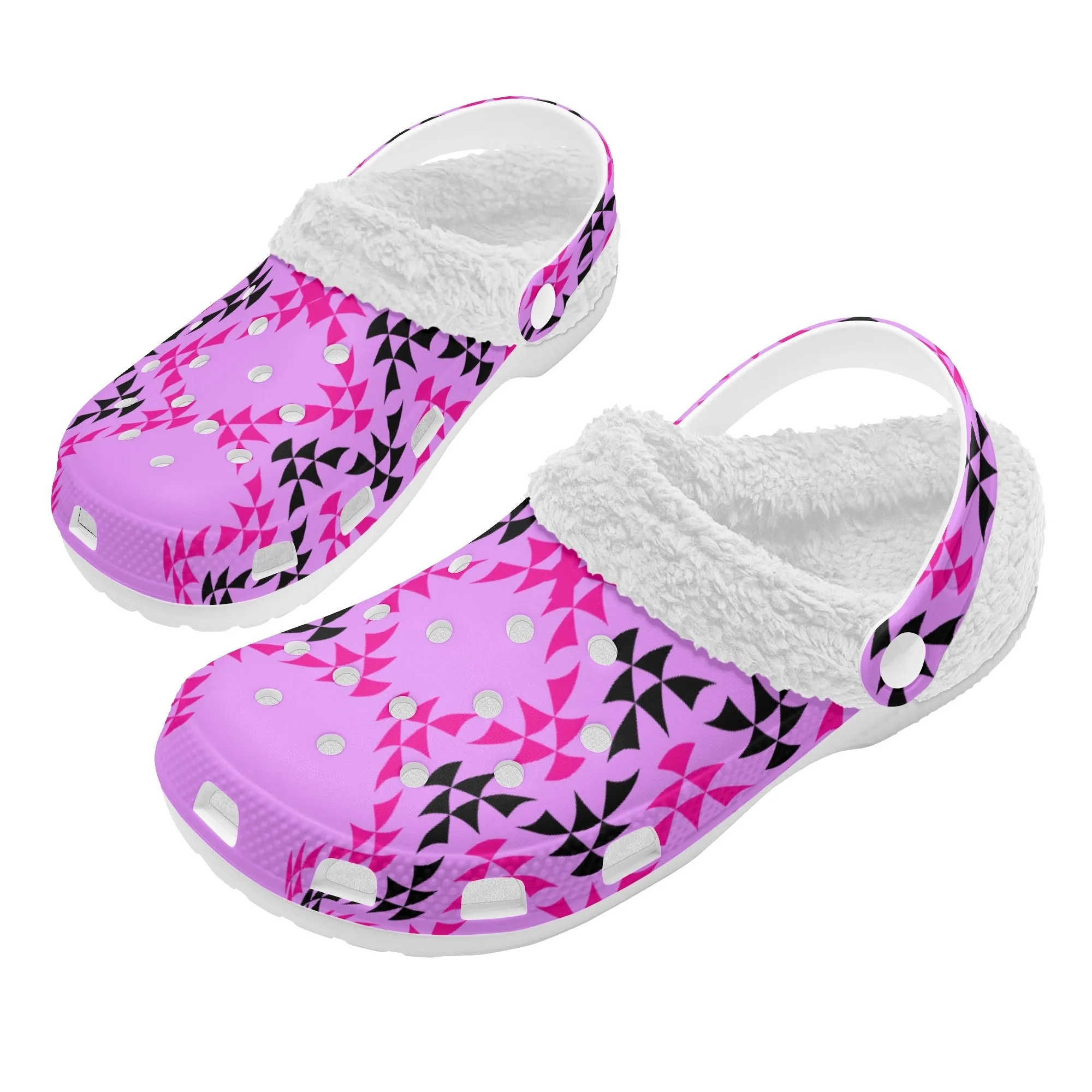 Adults White Warm House Clog Winter Fur Lined Garden Slippers