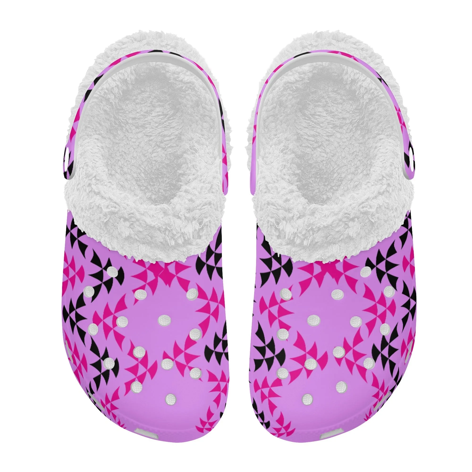 Adults White Warm House Clog Winter Fur Lined Garden Slippers