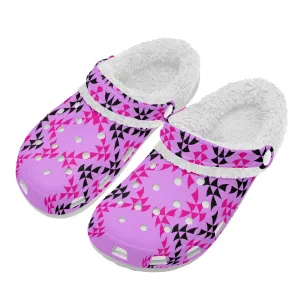 Adults White Warm House Clog Winter Fur Lined Garden Slippers