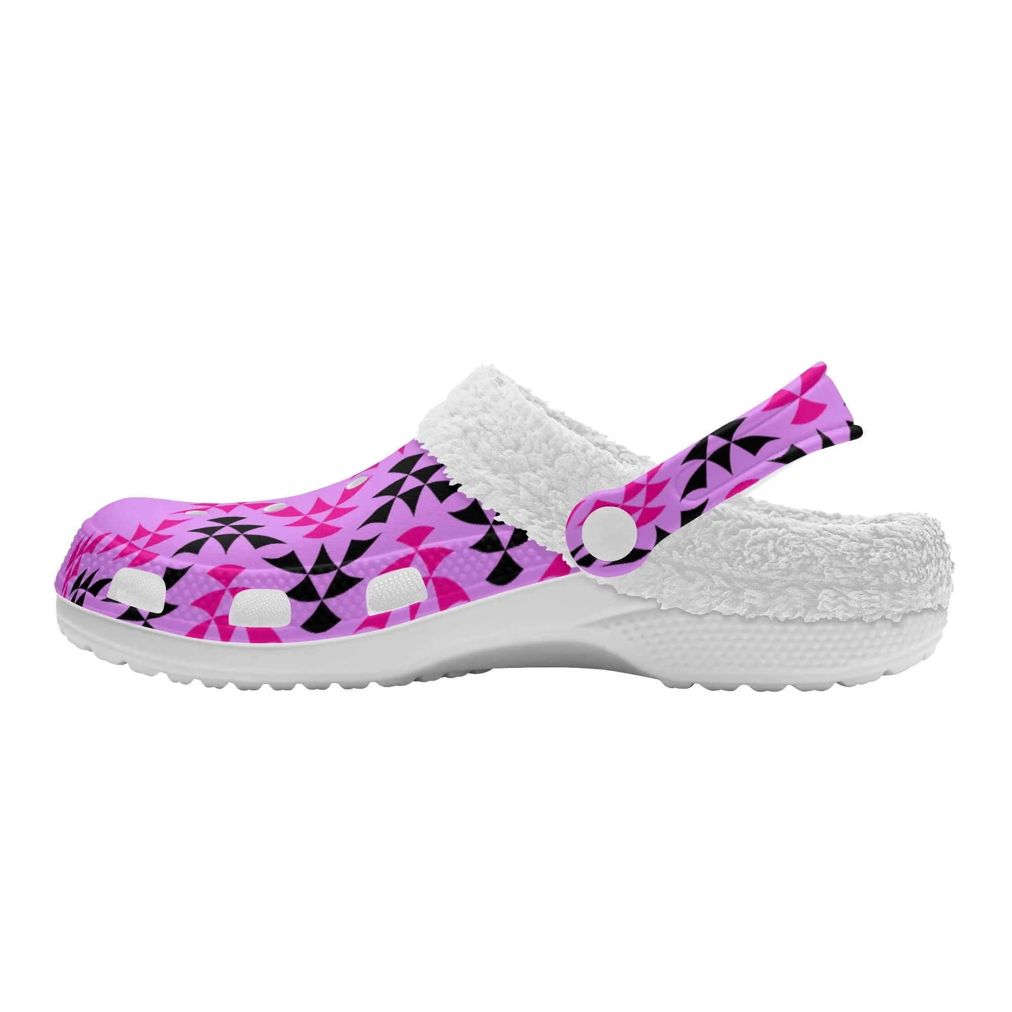 Adults White Warm House Clog Winter Fur Lined Garden Slippers