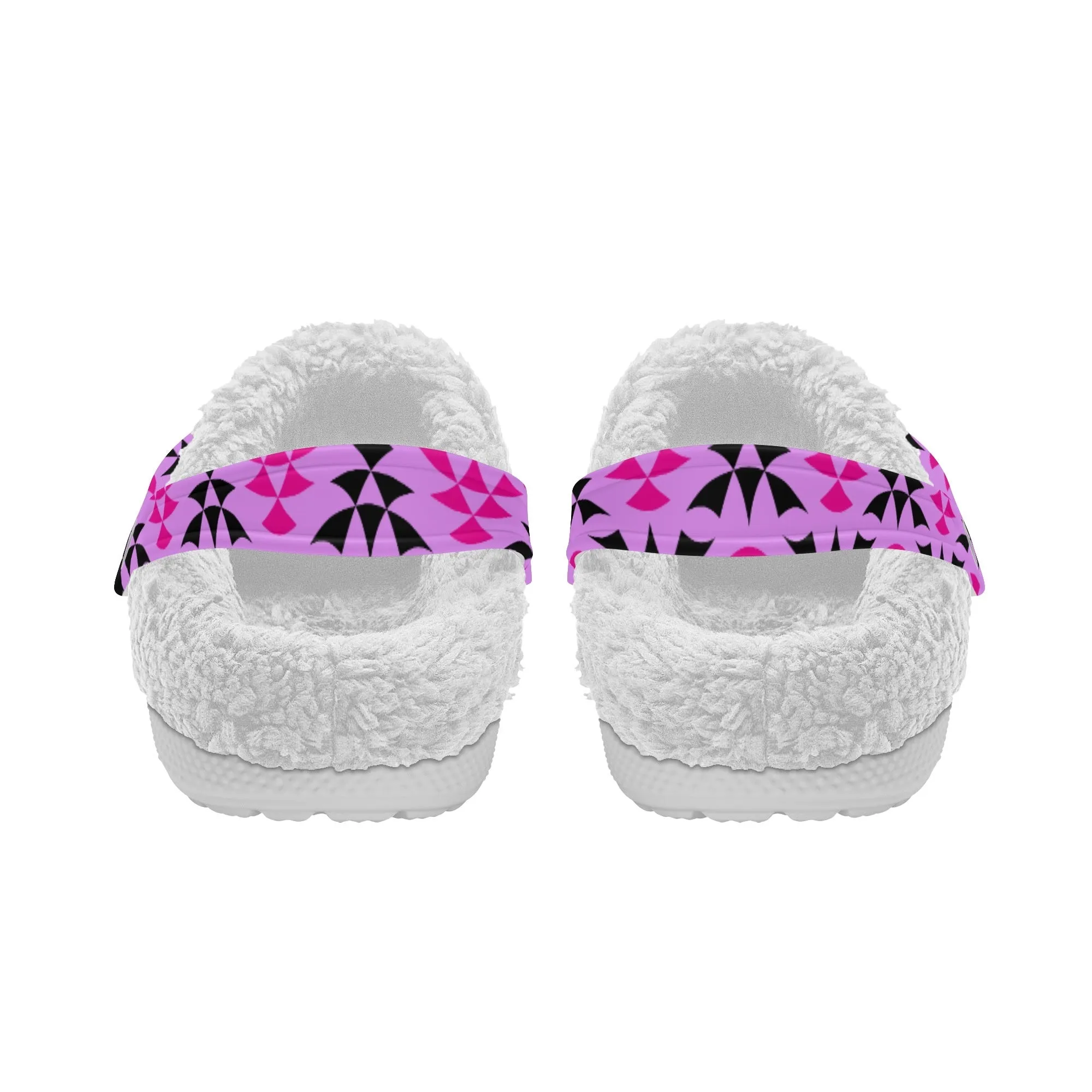 Adults White Warm House Clog Winter Fur Lined Garden Slippers