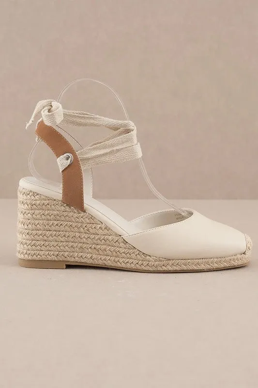 Alondra Lace-Up Espadrille Wedges - 3.5" Heel, Vegan Leather