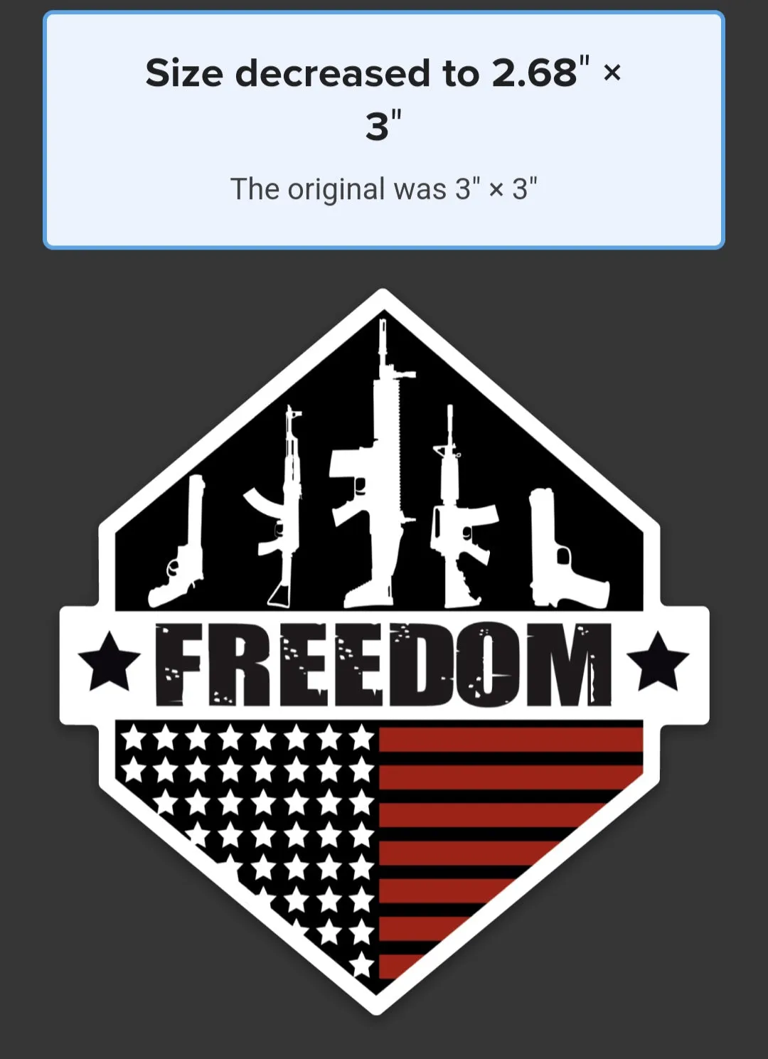 America Equals Freedom, Diecut Stickers