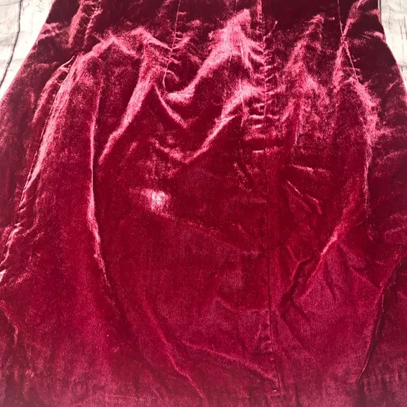 Anthropologie Monte velvet burgandy miniskirt 6