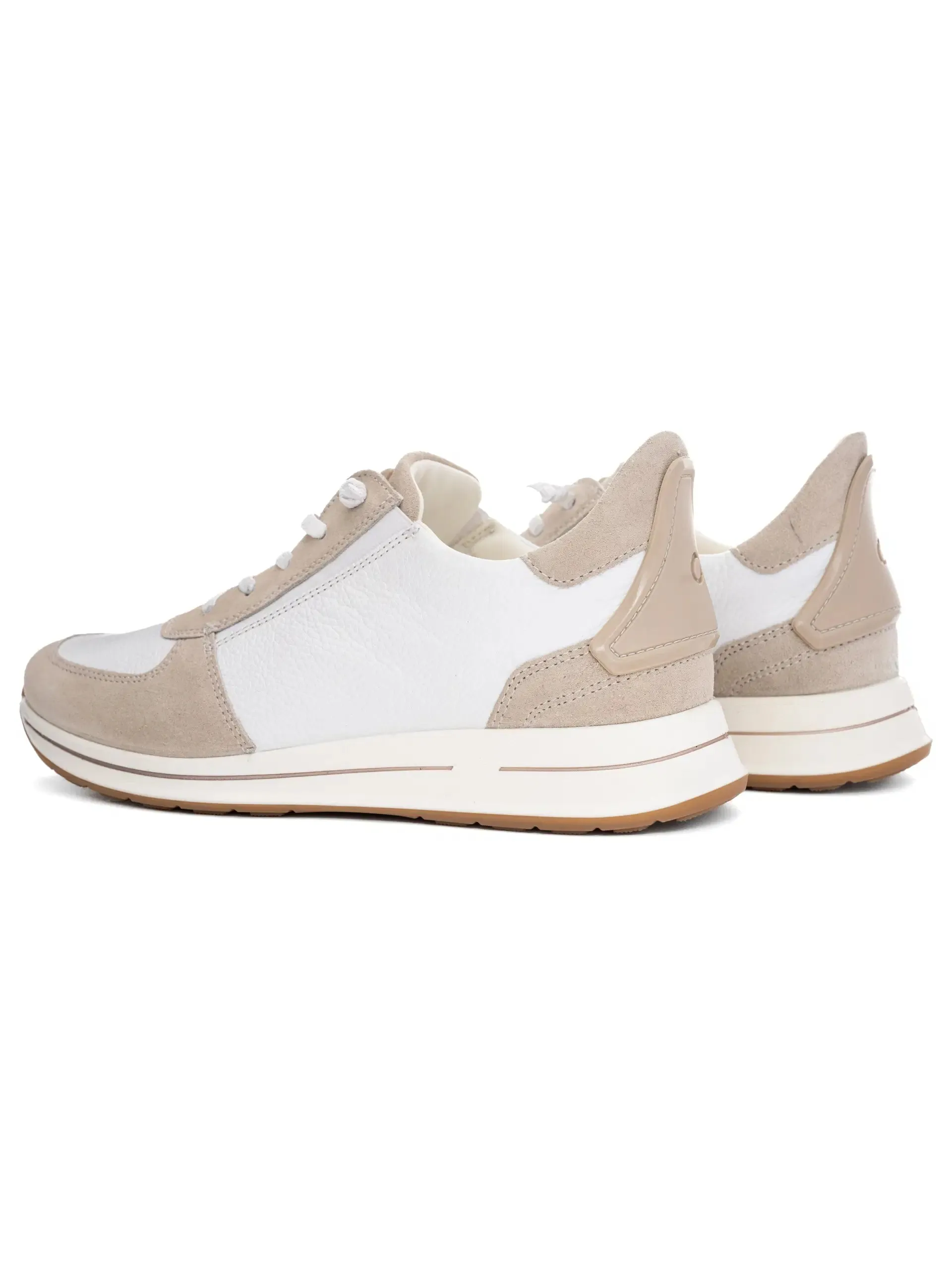 Ara - 24386 Beige and White Slip On Trainer