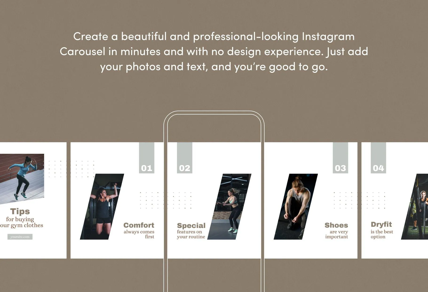 Arya Fitness 6-Page Carousel Canva Template
