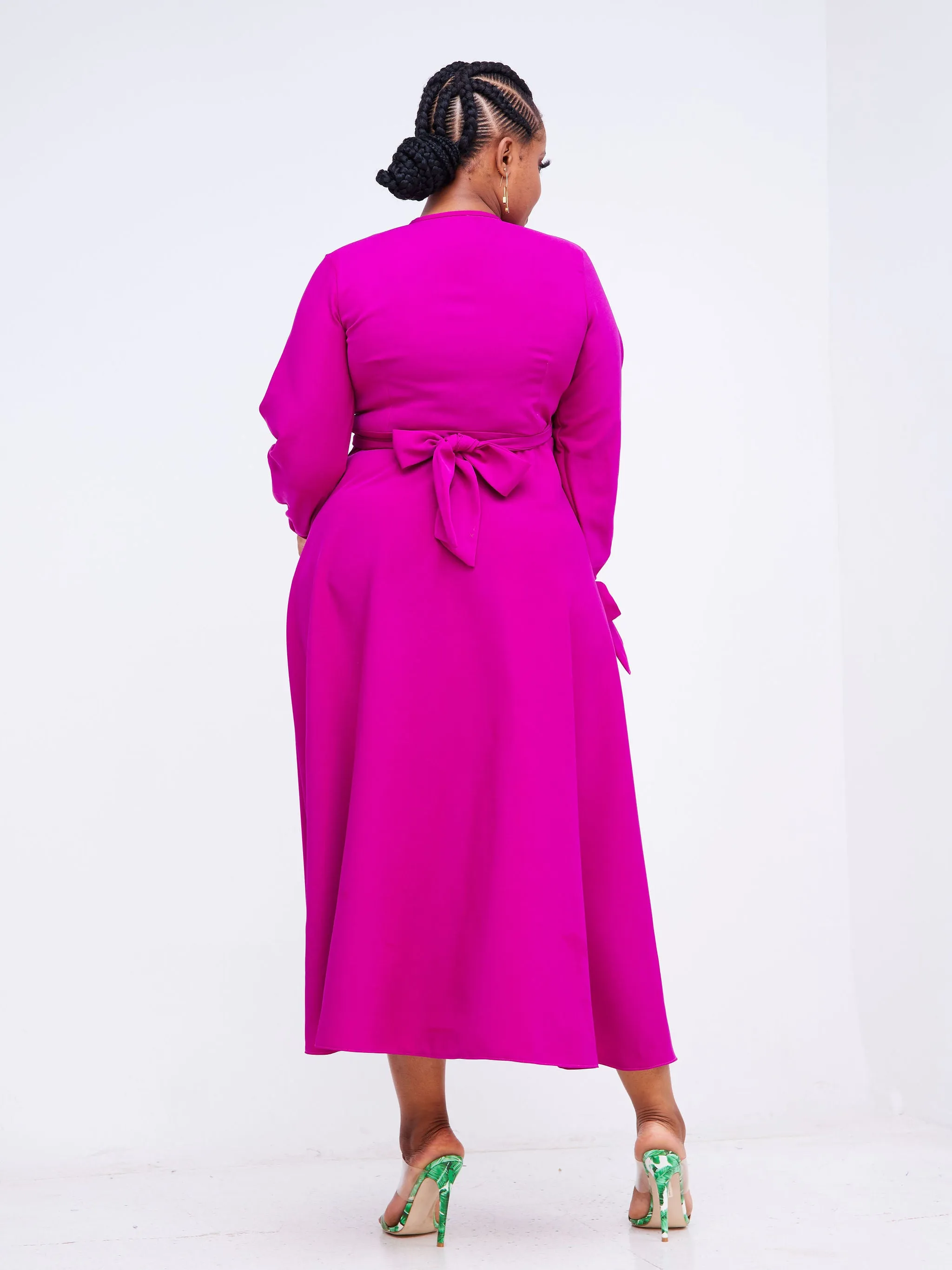 Asali Maxi Wrap Dress - Fuchsia