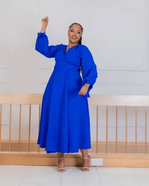 Asali Maxi Wrap Dress - Royal Blue
