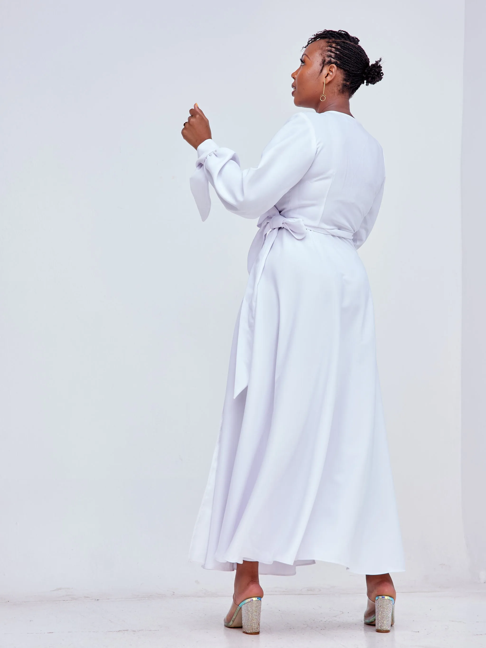 Asali Maxi Wrap Dress - White