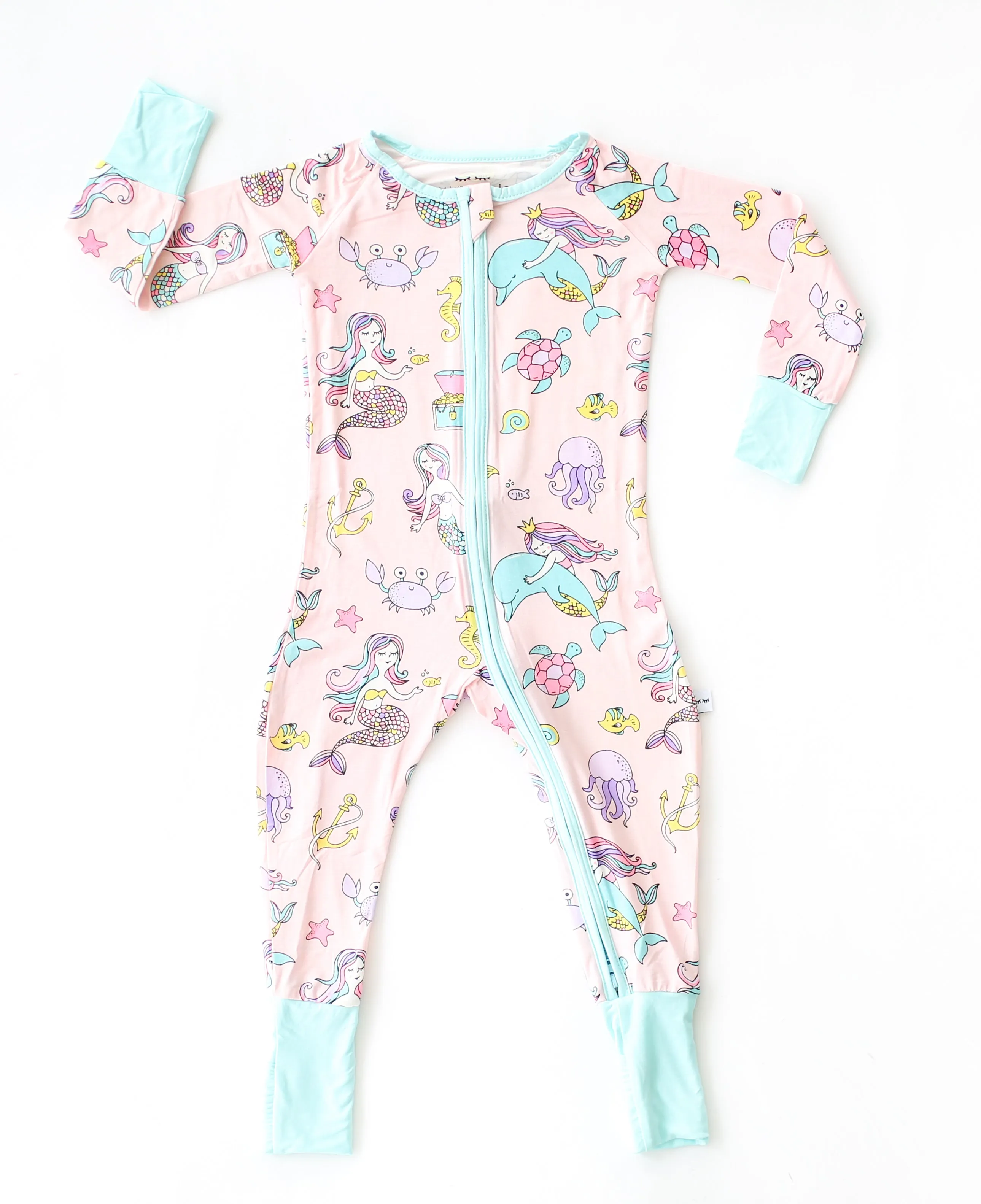 Baby Girls Pink Mermaid Sleepsuit
