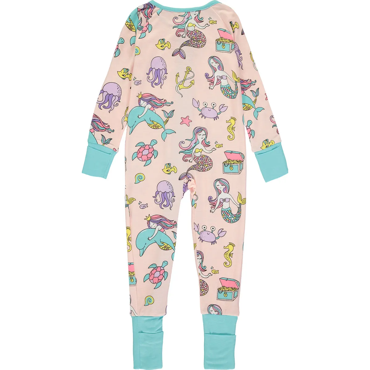 Baby Girls Pink Mermaid Sleepsuit