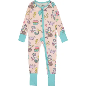 Baby Girls Pink Mermaid Sleepsuit