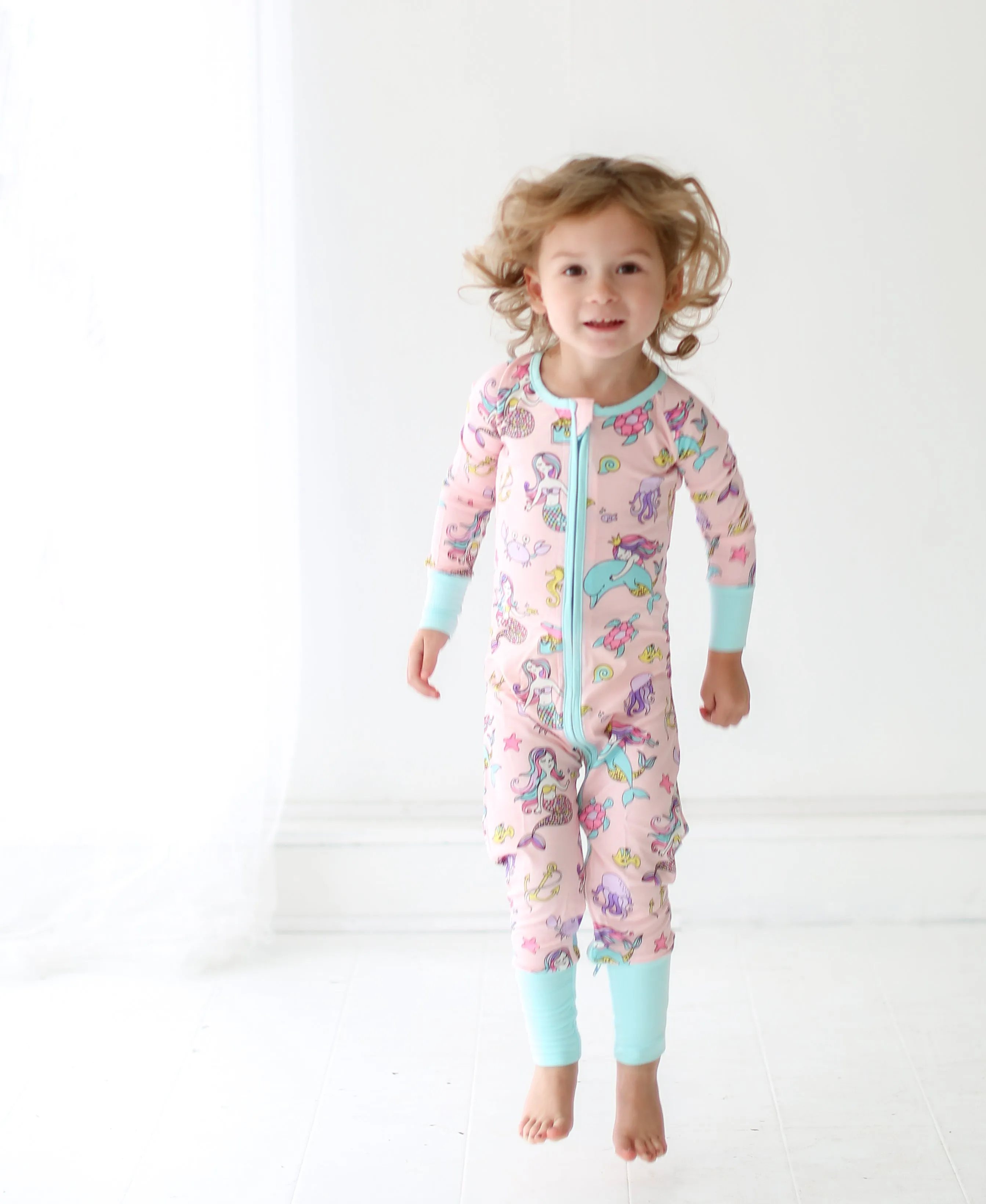 Baby Girls Pink Mermaid Sleepsuit