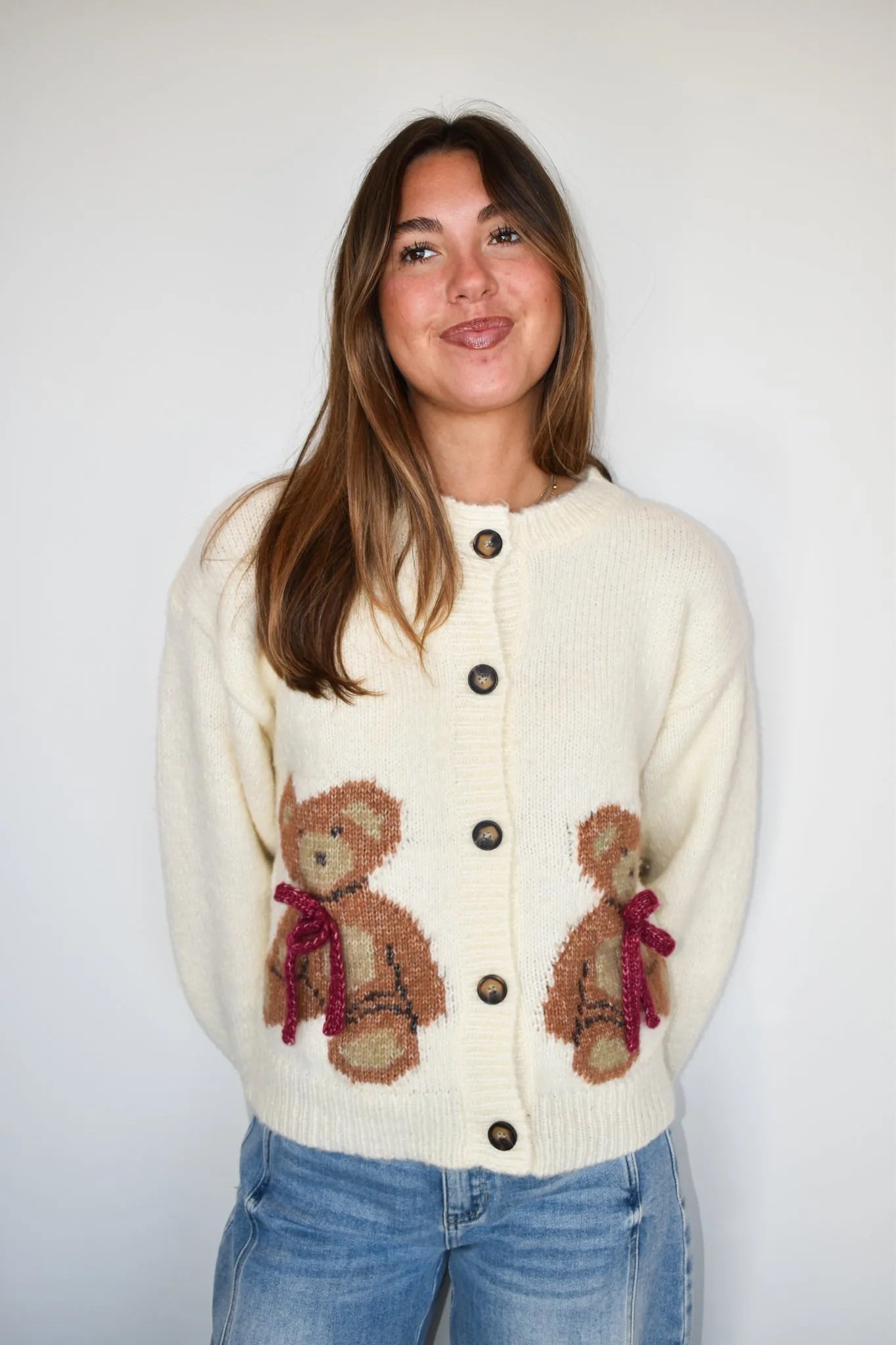 Bear With Me Button Up Sweater