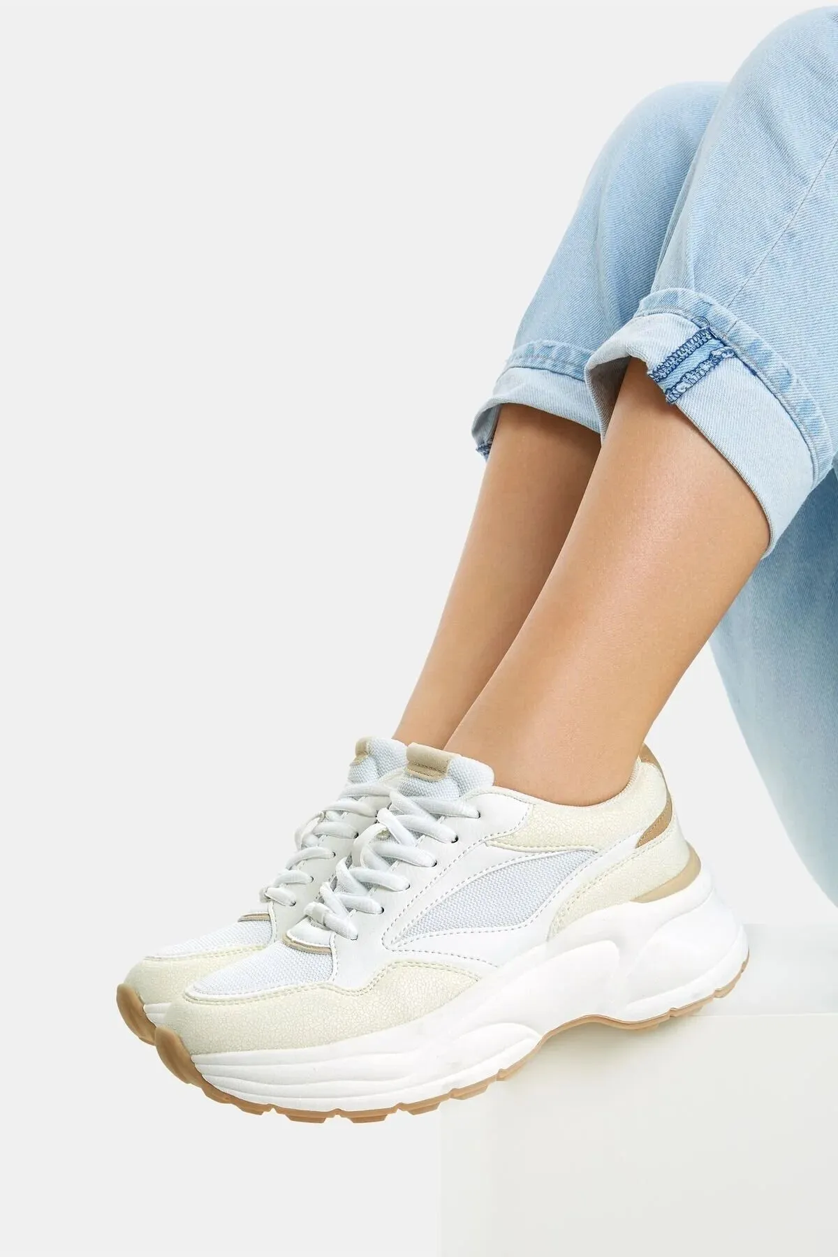 Bershka Women's Mesh contrast Sneakers