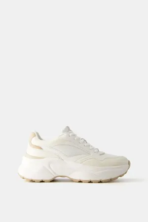 Bershka Women's Mesh contrast Sneakers