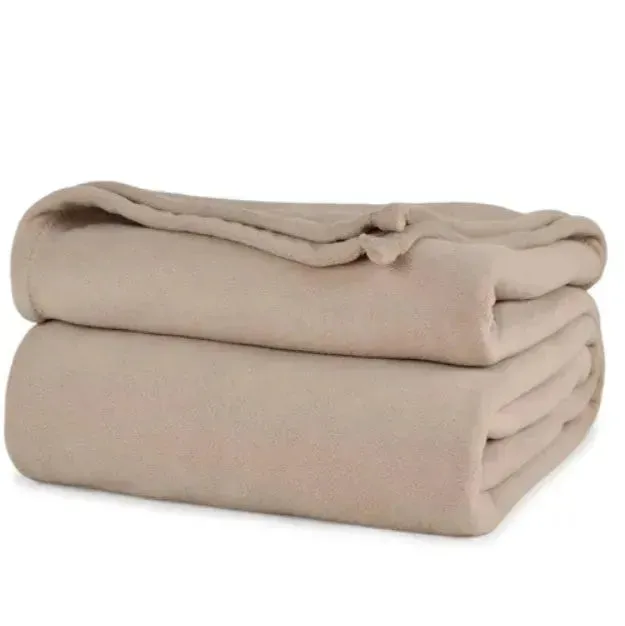 BHM Collection Light Weight Fleece Blankets 2 PK