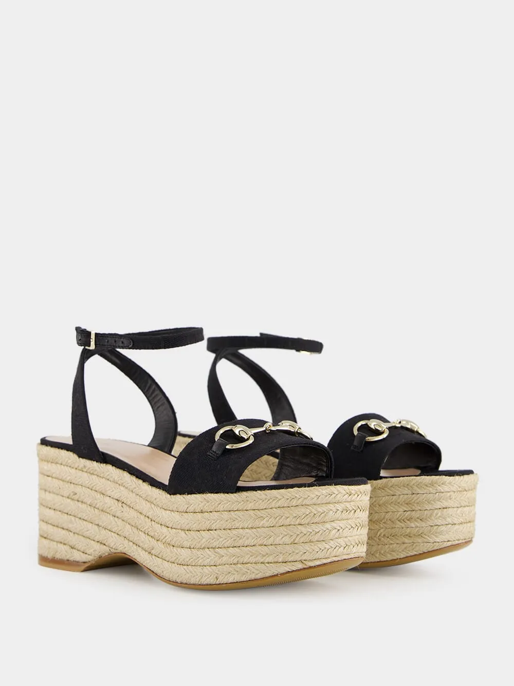 Black GG Canvas Espadrille with Horsebit