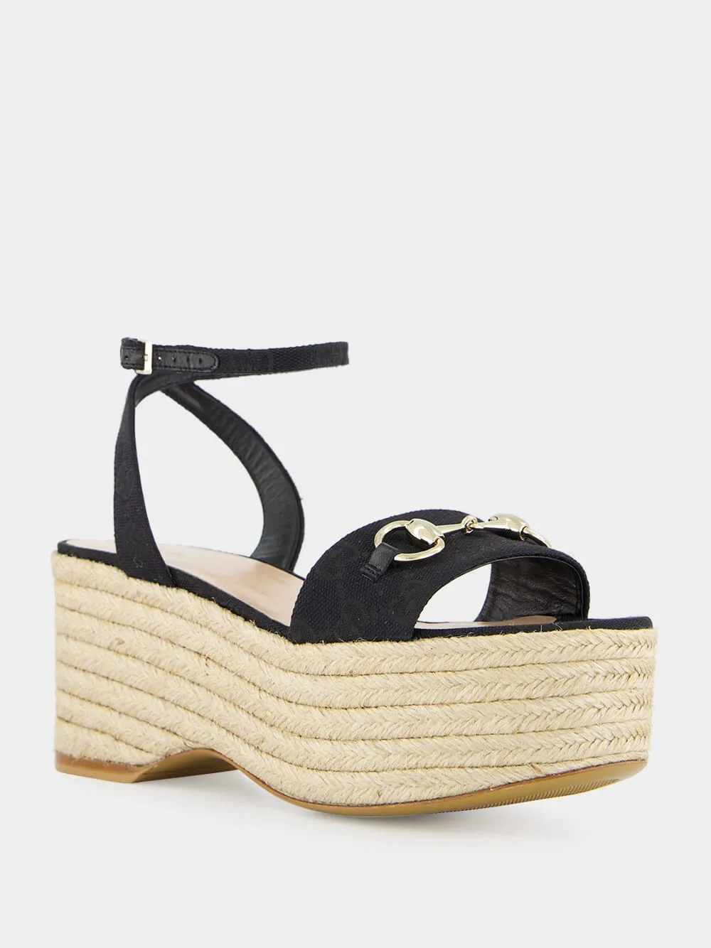 Black GG Canvas Espadrille with Horsebit