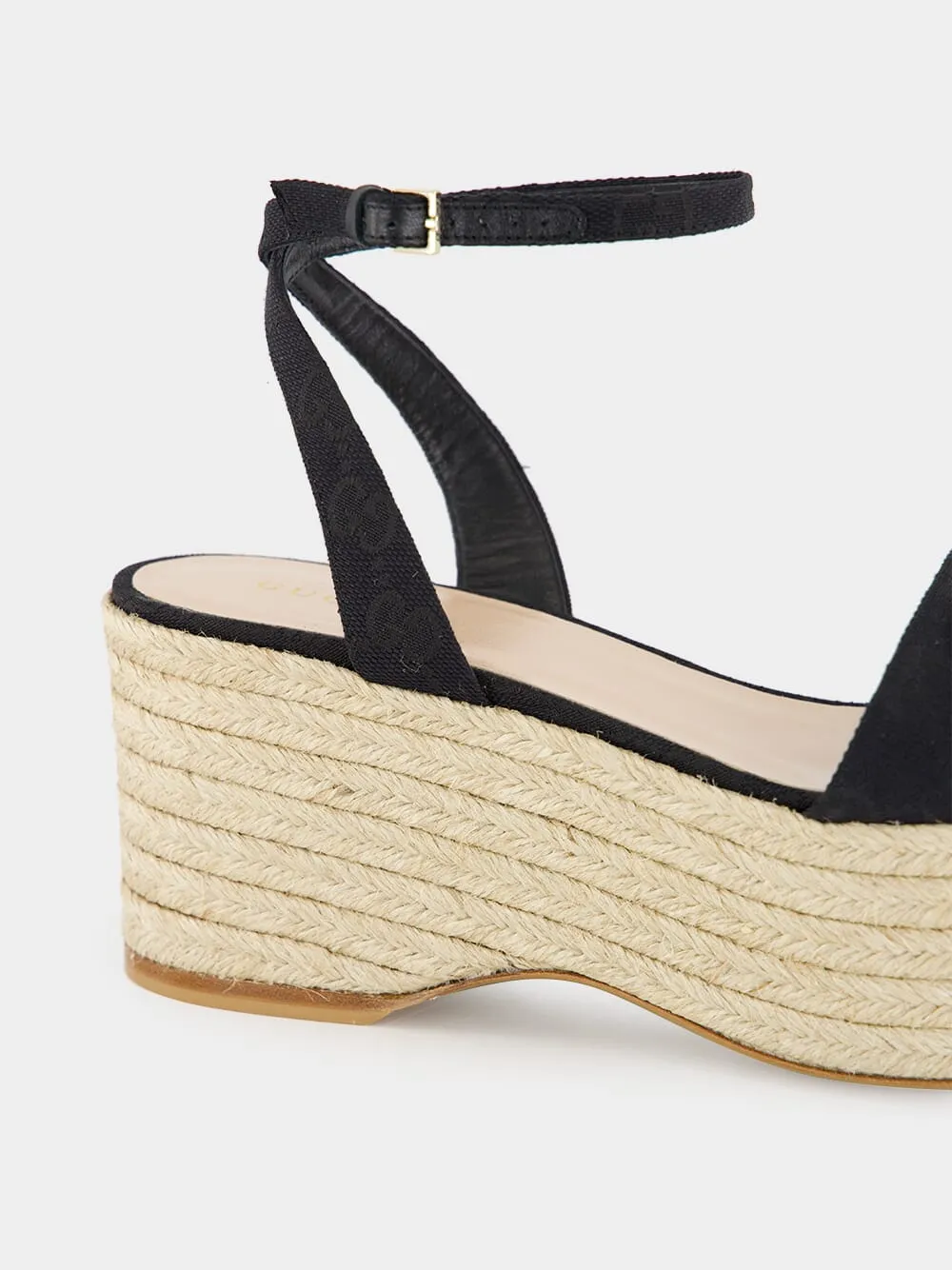 Black GG Canvas Espadrille with Horsebit