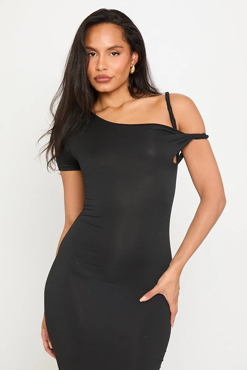 Black Off-Shoulder Maxi Dress | Sleek & Sophisticated | Timeless Elegance