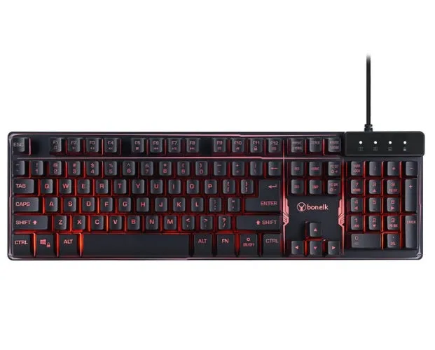 Bonelk Gaming LED Keyboard USB Full Size Keypad Backlit- Lighting Effect Modes