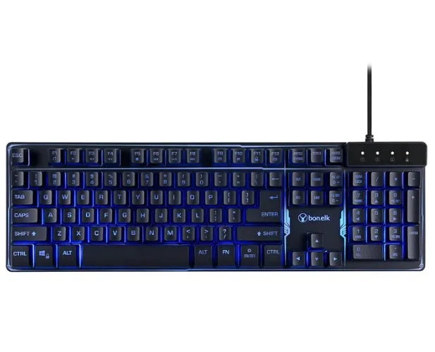 Bonelk Gaming LED Keyboard USB Full Size Keypad Backlit- Lighting Effect Modes