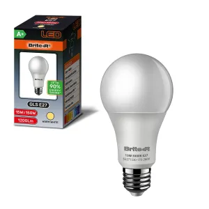 Brite-R 15W E27 ES GLS LED Bulb Warm White 3000K
