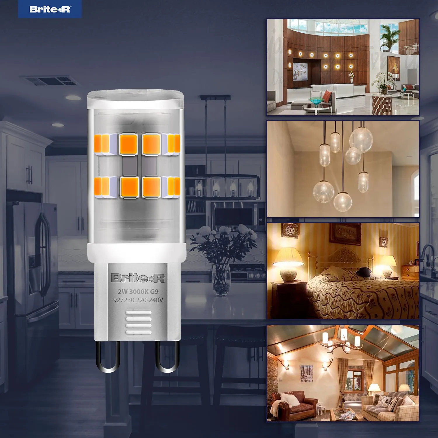 Brite-R 2W G9 LED Bulb Warm White 3000K
