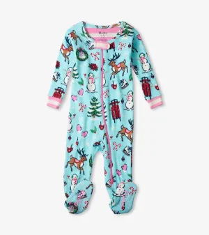 Cabin Christmas Footed Pj's