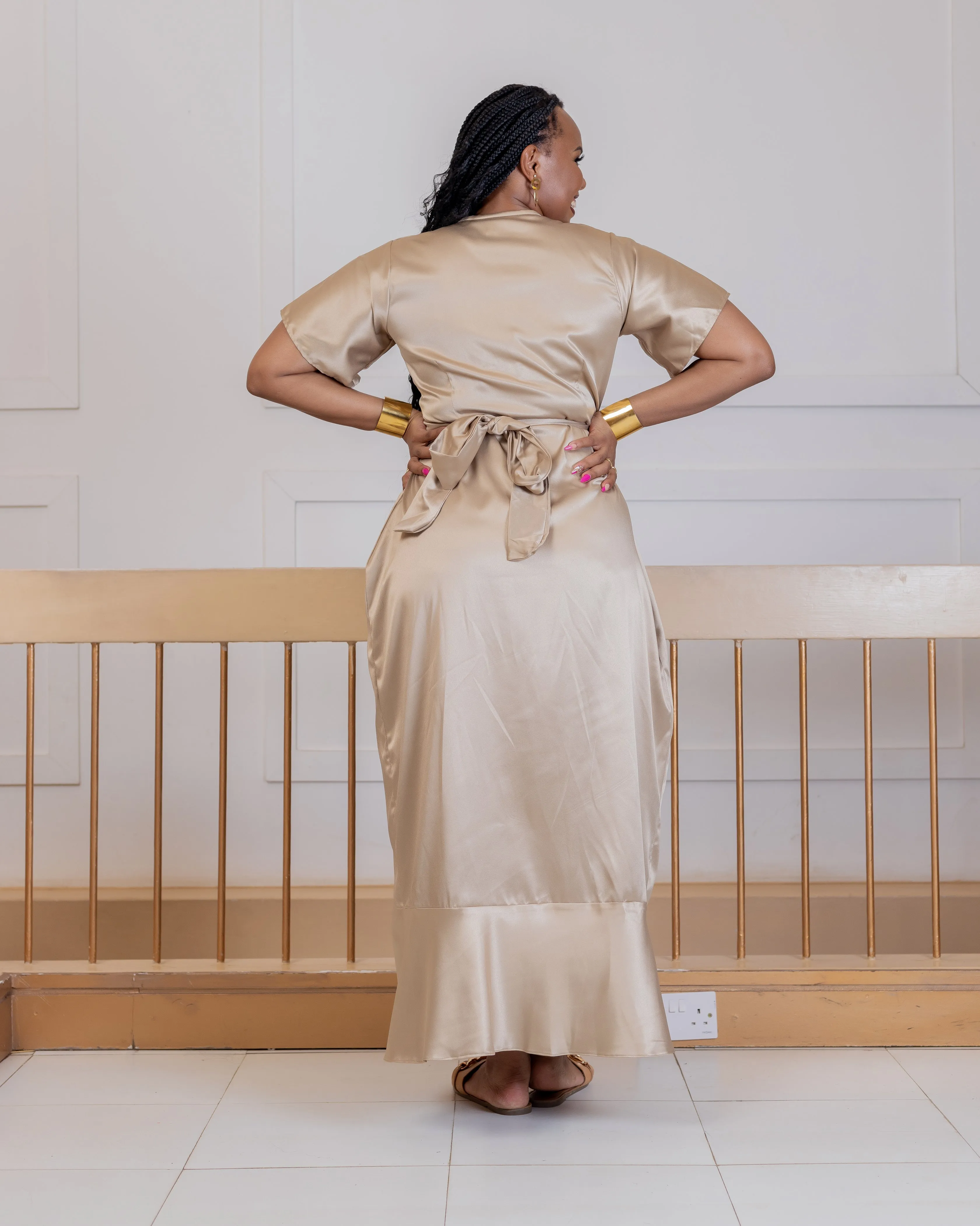Chaiyat Maxi Wrap Dress - Nude