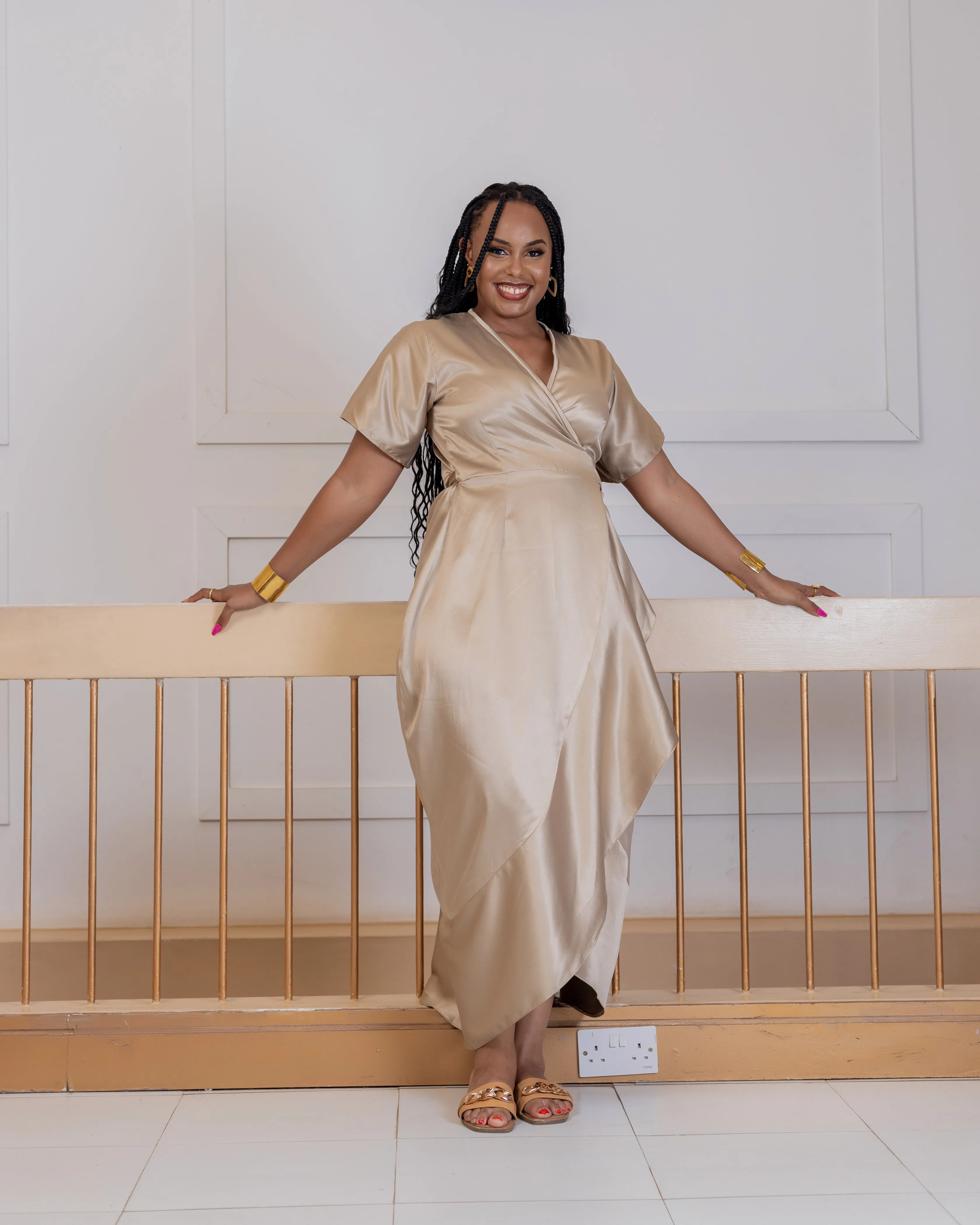 Chaiyat Maxi Wrap Dress - Nude
