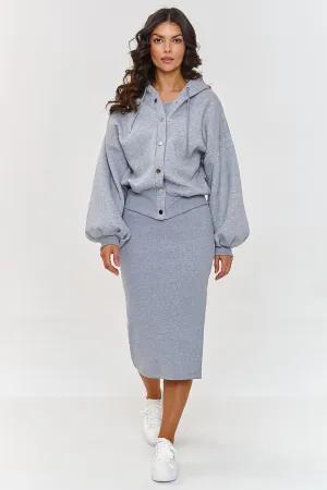 Chic Striped Dress Hoodie Set